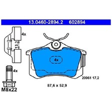 Satz Bremsbeläge Bremsklötze hinten für Seat Leon 1M1 Toledo 2 1M2 id23974