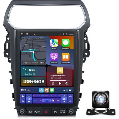 JEF AUTO TECH 12.1" Car Radio Stereo GPS Carplay Android Auto For Ford Explorer 2011-2019 64G