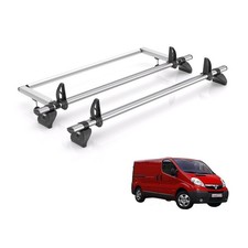 Vauxhall Vivaro Roof Rack For 2001-14 Vans 2 Bars + Roller Rhino Fleet