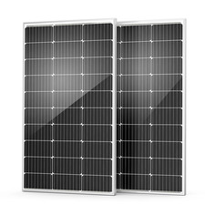 HQST 200 Watt  2 pack 100w  12 Volt 9BB Cell Monocrystalline Solar Panel