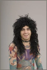 80's Rock Star Black Adult Costume Wig