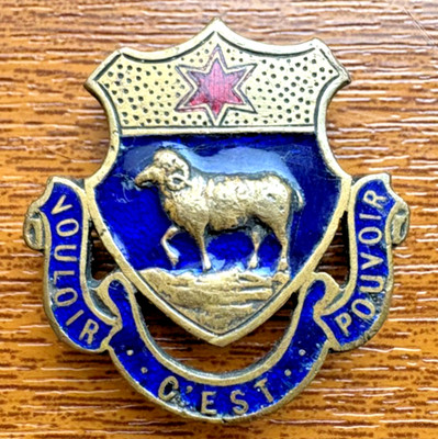 Roundhay Schule Emaille Abzeichen Leeds Ram Schild Motto Vouloir Cest Pouvoir