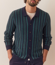 Marine Layer Arthur Merino Wool Sweater XL Stripe Coastal Preppy