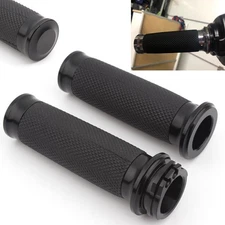 1" Black 25mm Handle Bar Hand Grips For Harley Touring Sportster Dyna Softail US