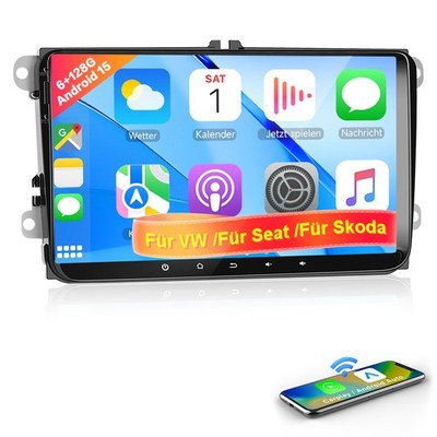 Android Auto Carplay GPS Navi FM Autoradio 6+128G Für VW Tiguan 5N Golf Plus