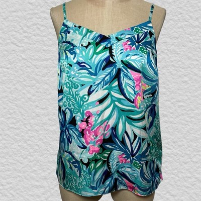 LILLY PULITZER Margaery Easy Fit Cami Tank Top Hype it Up Maldives XS Tropical