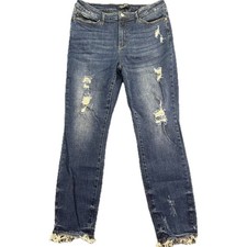 Judy Blue Relaxed Fit Jeans Womens 13/31 Blue Distressed Raw Hem JB88304
