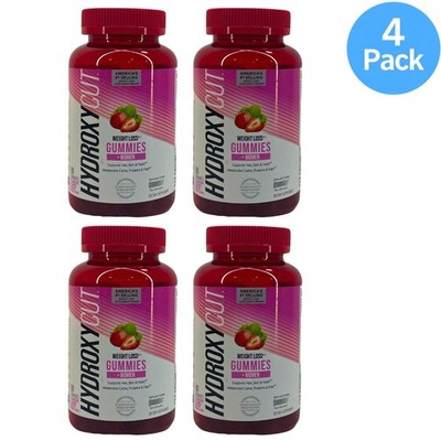 Hydroxycut Weight Loss Gummies + Women Strawberry Flavor 90 Count 4 Pack