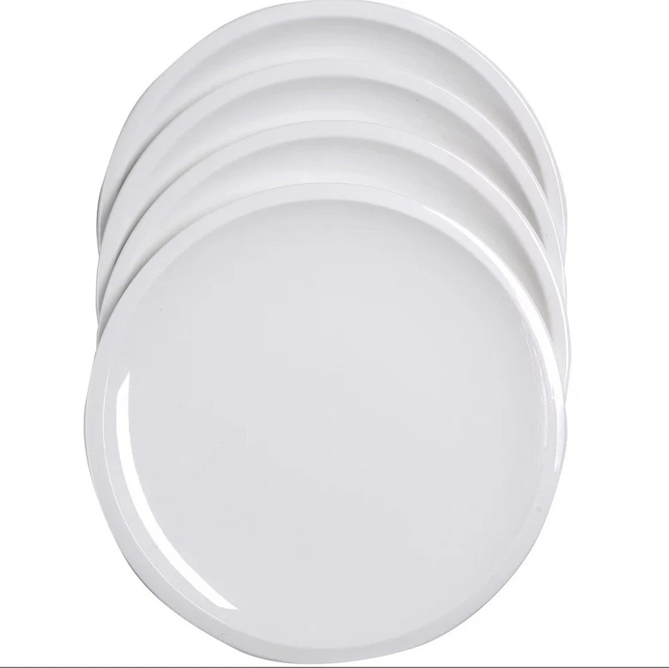 "Juego de 4 platos de ensalada cupé de cocina de 8"" - porcelana blanca maciza nuevos en caja" Foto 4 de 4