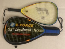 E-Force Bedlam X 190 AND 195 Racquet LOT 22-in Longstring Racquetball w One Case