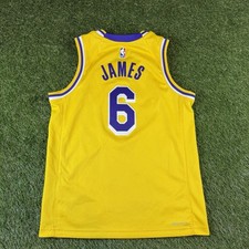 Los Angeles Lakers Jersey Boys Medium Yellow Nike Swingman Lebron James #6