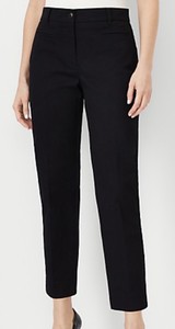 Ann Taylor The Cotton Crop Pant Skinny Womens  Size 00P Black Ankle Pant