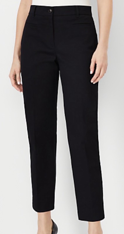 Ann Taylor The Cotton Crop Pant Skinny Womens  Size 00P Black Ankle Pant