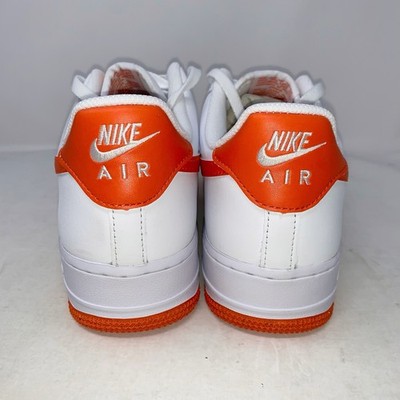 Nike Air Force 1 'Safety Orange' White Sneakers, Size 9.5 BNIB