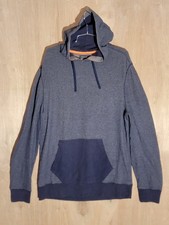 Banana Republic Men  s L Gray Navy Knit Pullover Hoodie Kangaroo Pocket
