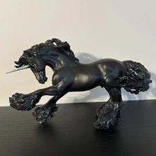 Breyer Obsidian, Unicorn Stallion Gypsy Vanner