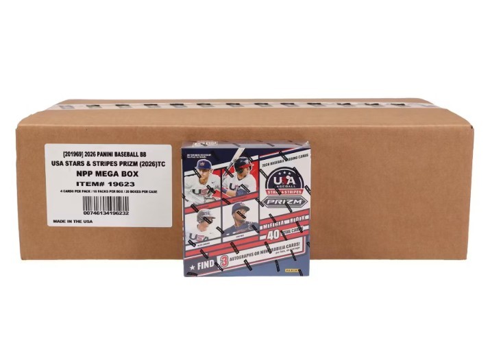 2026 PANINI USA STARS & STRIPES PRIZM BASEBALL SEALED 20 MEGA BOX CASE A Q1300