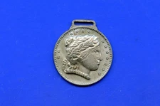 Watch Fob/Key Fob Silver Dollar Size Coin Collectors Fob