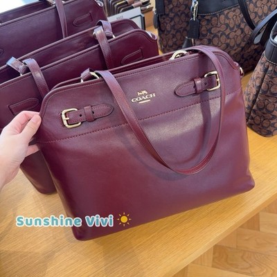 NWT Coach Easton Tote Bag CCZ07 Shiny smooth leather Dark Wine | eBay