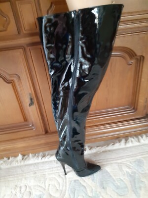 High Heels Iconic Pointy Boots Made Deutschland Black  neu