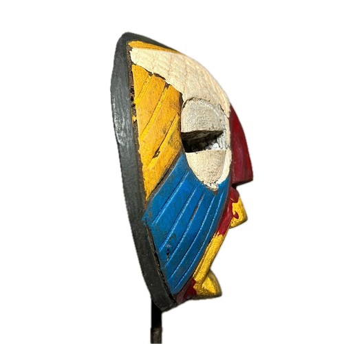 Máscara africana Cuba tallada a mano arte de pared tribal del Congo color audaz espíritu cara-800 - Imagen 4 de 24