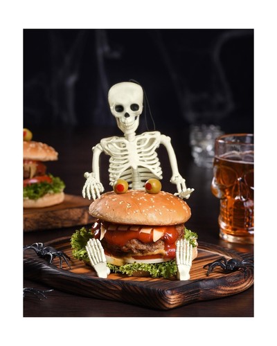 5 Pack Skeletons Halloween Decorations,16in Full Body Posable Joints Hallowee... - Picture 3 of 8