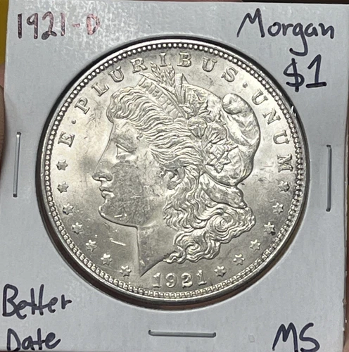 1921 D Morgan Silver Dollar Better Date MS ( RAW1535 )