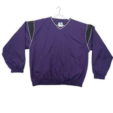 Augusta Sportswear Pullover Mens XL Windbreaker Jacket Purple Black Athletic