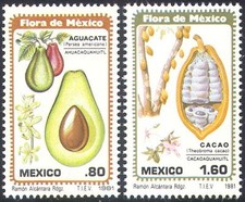 Mexico 1981 Flowers/Fruit/Plants/Flora/Cocoa/Avocado/Food/Nature 2v set n24969