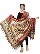 Women Girls Silk woven Dupatta Tippet Scarf Traditional Wear Hijab Womens Wraps