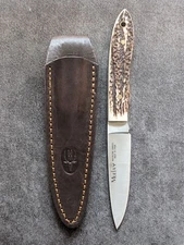Rare Muela Toledo Stag Fixed Blade Knife, Made In Spain, w/Org Leather Sheath!