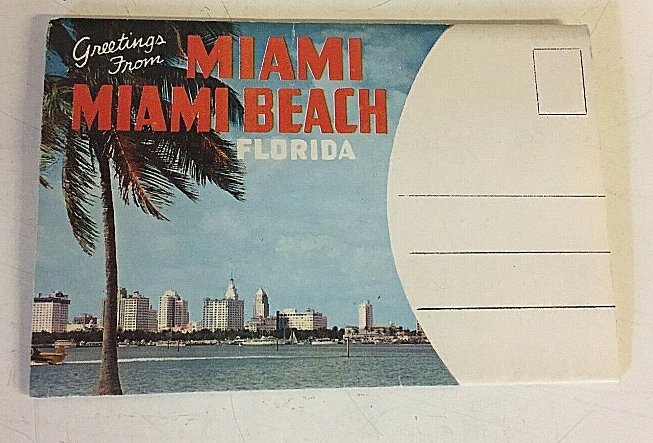 Hello from Miami FLORIDA Vintage Chrome Postcard