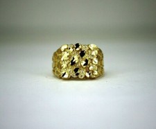 14k Gold Authentic Nugget Ring Men Small to E...
