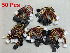 IDE Molex to SATA x 2 Power Splitter Adapter Extension 7" 2-Way Y Cable 50 pcs