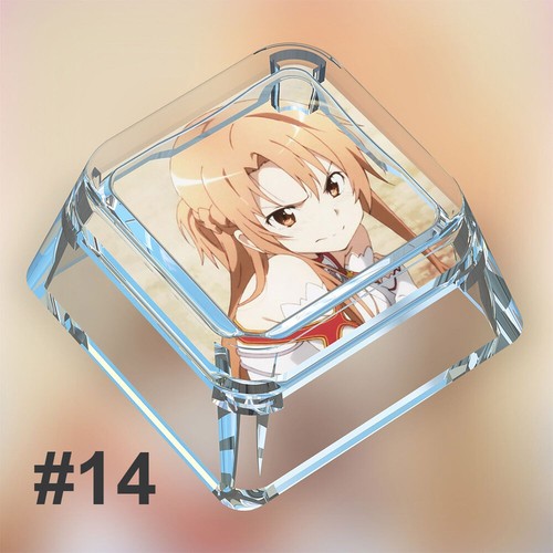 Anime Yuuki Asuna Transparent Cute Manga Cross Shaft Keycaps New for MX Keyboard - Picture 26 of 33