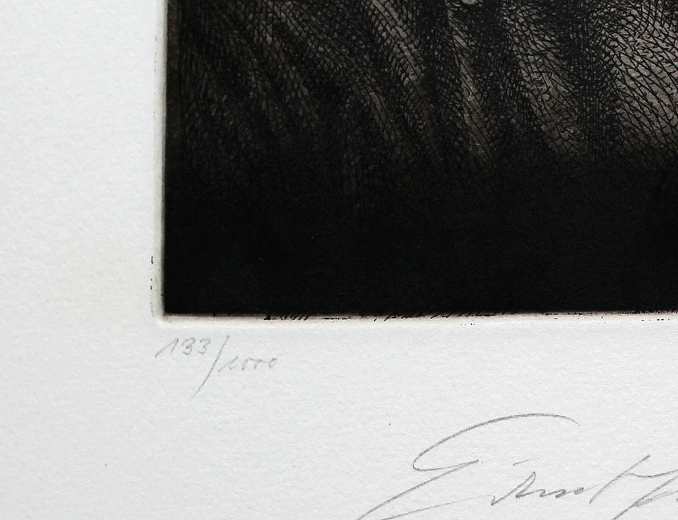 ERNST FUCHS - Selbst als Ali Mirza. Handsignierte nummerierte Radierung, gerahmt - Bild 4 von 4