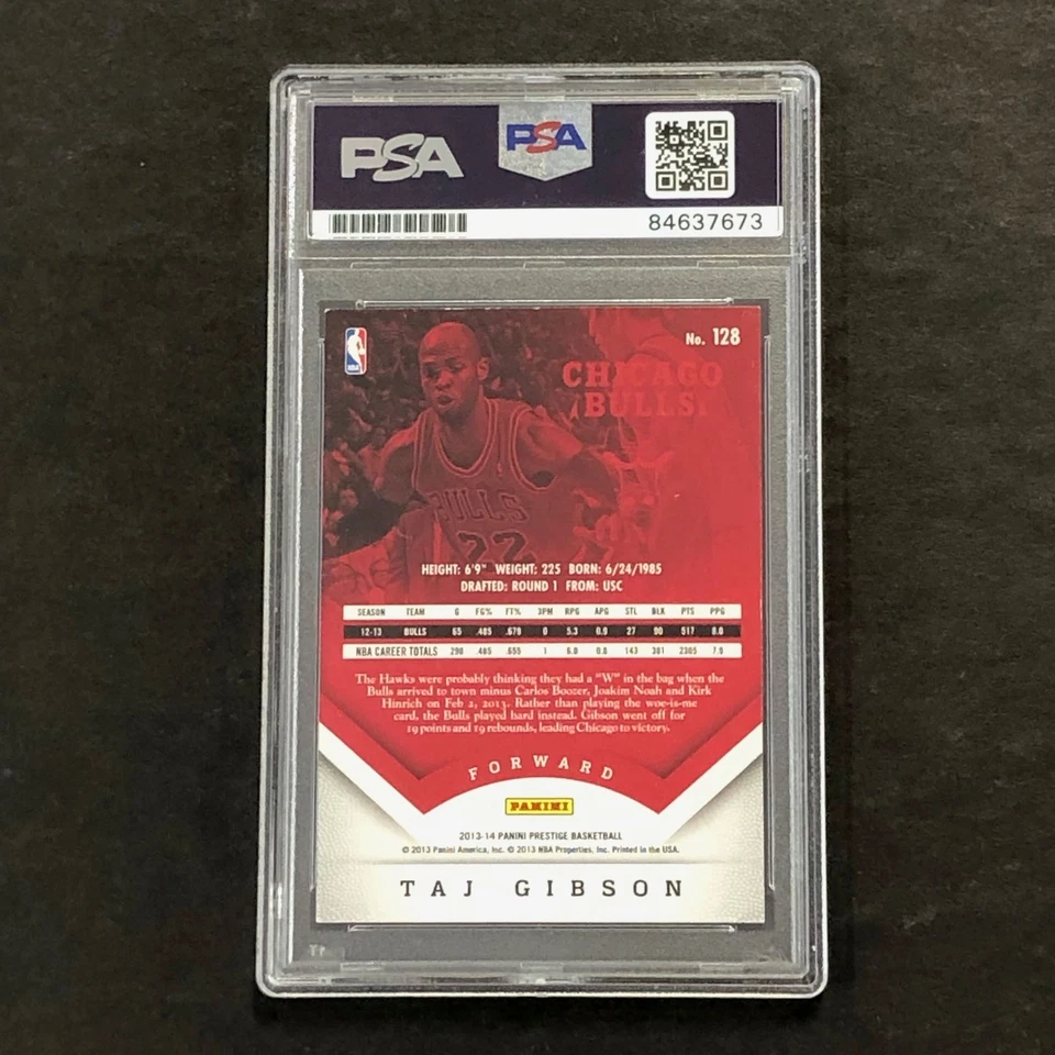 2013-14 Panini Prestige #128 Taj Gibson Signed Card AUTO PSA Slabbed Bulls - Image 2 of 2