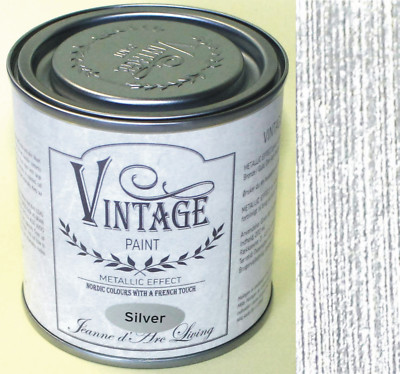 Jeanne d´Arc Living JDL Vintage Paint Metall-Effekt Metallic Farbe 200 ml Silber