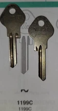 Chrysler, Dodge, Plymouth,  Desoto, 1199C, 6YC, Antique Key Blank.