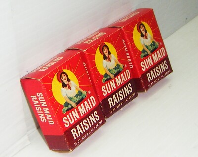 Vintage 1960s 3 Sample-Sized Empty Boxes of Sun Maid Raisins | eBay