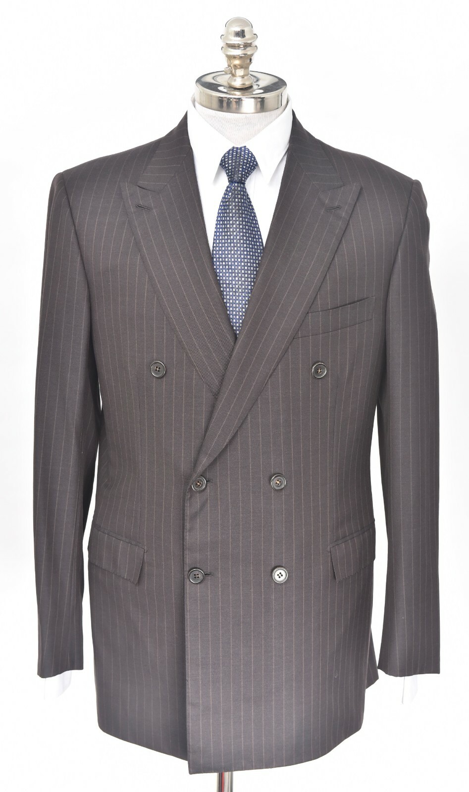 Спортивное пальто-блейзер NWT BRIONI Lustro из шерсти Super 180s в коричневую полоску 40 Р EU 50 386890₽