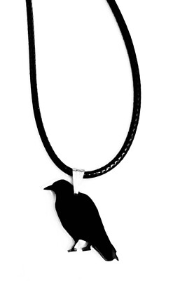 Krähe Halskette Anhänger in schwarz Acryl Geschenk