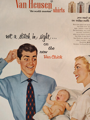 1952 Esquire Original Art Ad Advertisement VAN HEUSEN Worlds Smartest Shirts