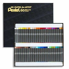 PENTEL CRAYON Oil Pastel for Artist PTA-50D 50 Sticks 49 Colors 2 Whites 