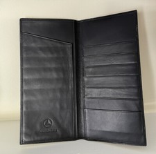 Mercedes ESPRESSO BROWN Glove Calfskin Leather Bi Fold Document Wallet 9" x 4.5"