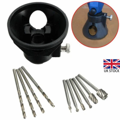 11PCS Dremel Rotary Multi Tool Cutting Guide Attachment Kit HSS Router Drill Bit