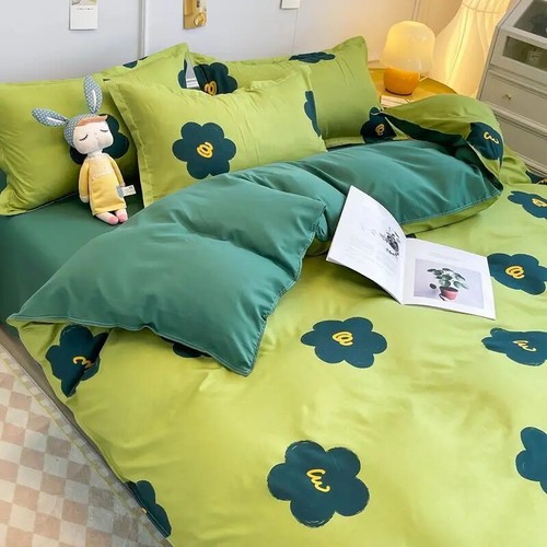 Duvet Cover Set with Flat Sheet Pillowcases Single Double Queen Size Bedding Kit - Picture 13 of 33