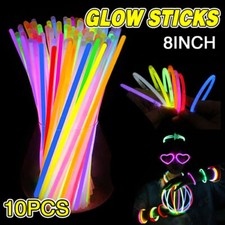 10X Colour Mixed Flashing Glow Stick Party Glowsticks Bracelets Light No Flame