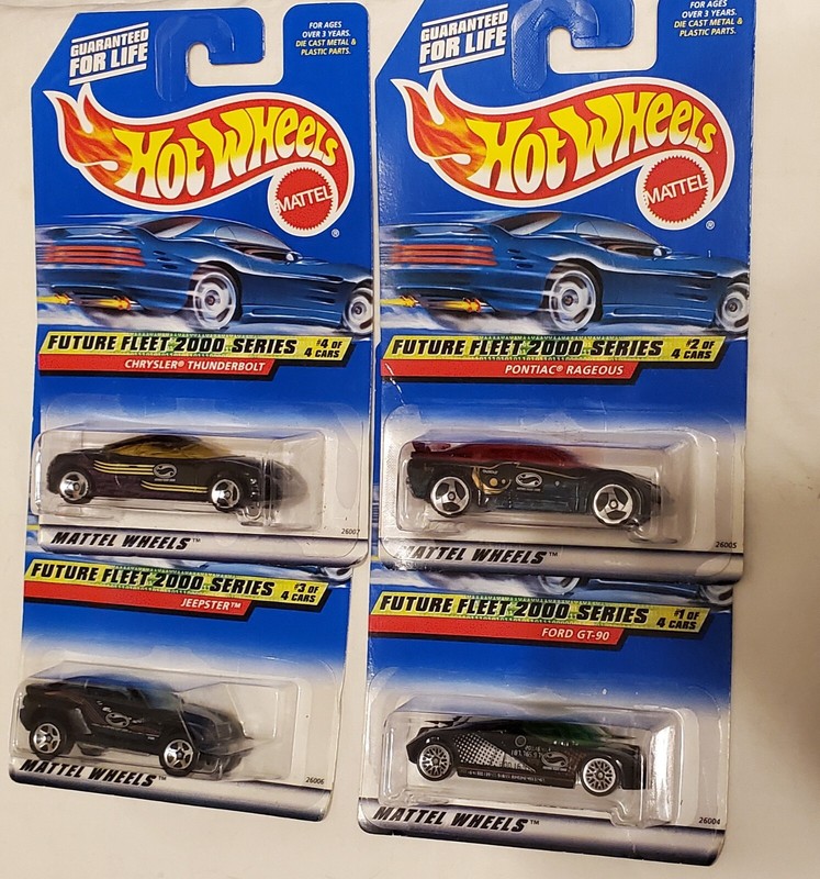 Hot Wheels Future Fleet 2000 Series 2000, Jeepster, Ford GT 90 Complete Set NIP