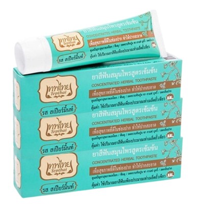 3x70g TEPTHAI Concentrated Herbal Toothpaste with Fluoride Spearmint Teeth Oral